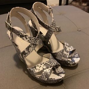Nine West ‘snakeskin’ platform wedge sandals